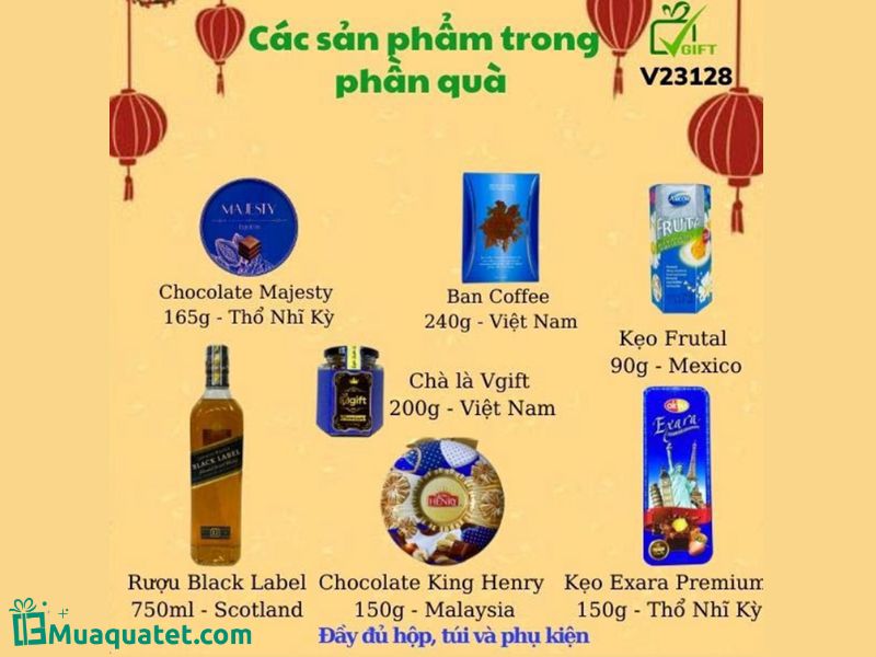 Một số mẫu hộp quà tết có rượu đẹp tại siêu thị 24h SV Mart