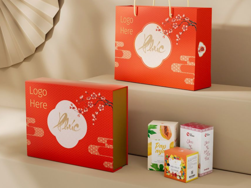 Quà Tết in logo doanh nghiệp – Giải pháp quảng bá thương hiệu dịp Tết Giỏ quà Tết truyền thống