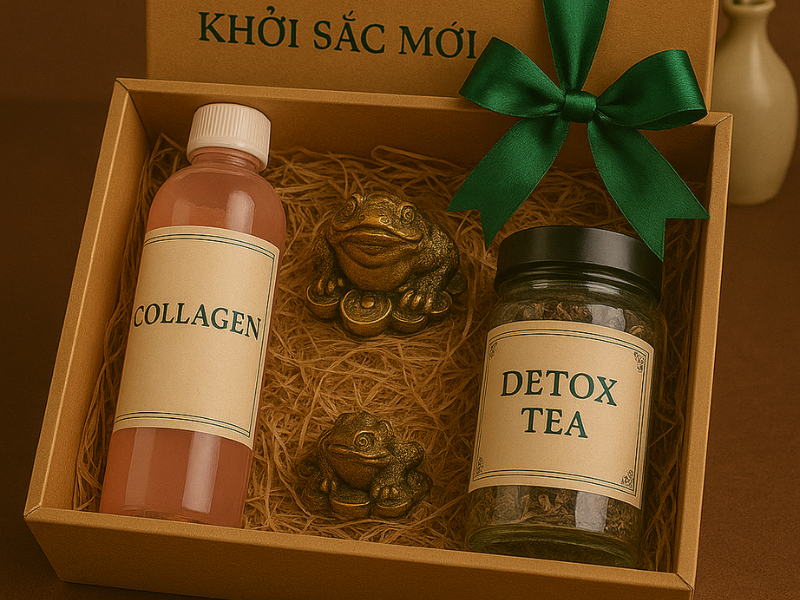 Top 5 mẫu hộp quà Tết phong thủy cho doanh nghiệp mang đậm dấu ấn cá nhân Set “Khởi Sắc Mới”
