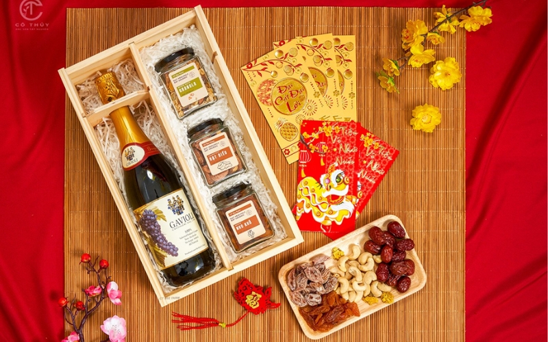 set rượu vang biếu Tết